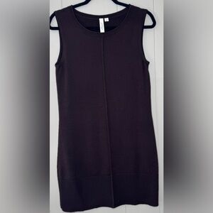 Yansi Fugel Knit Stretch Roll Neck Chocolate Brown Shift Dress Womens XS
